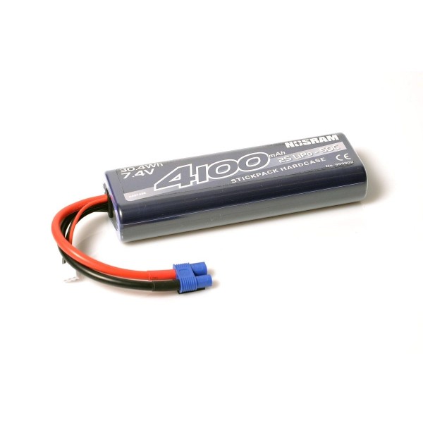 NOSRAM 4100mAh - 7.4V - 50C LiPo Car Stickpack Hardcase - EC3 konektor