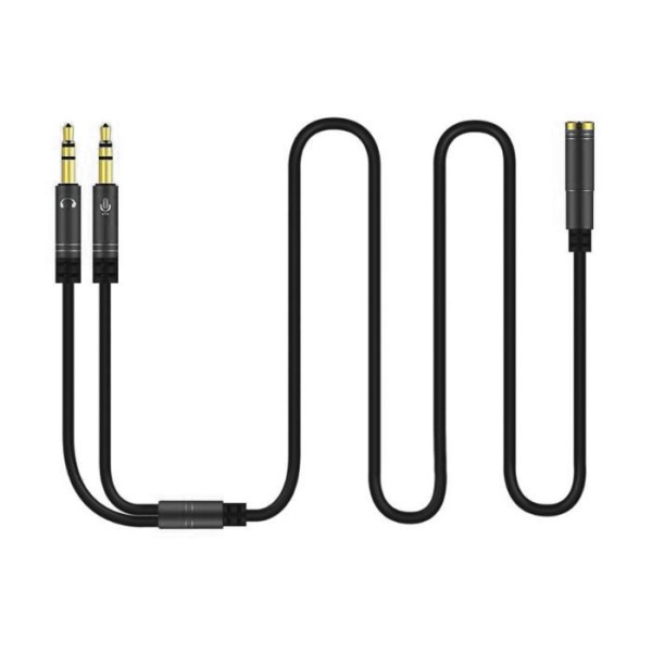 3.5mm Earphone + mikrofon 2in1 adaptér pro počítače (115cm)