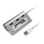 Dokovací stanice / čtečka karet 5v1 z hliníkové slitiny (USB 3.0)