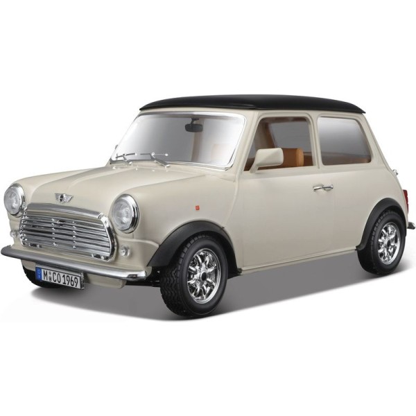 Bburago Mini Cooper 1969 1:18 krémová