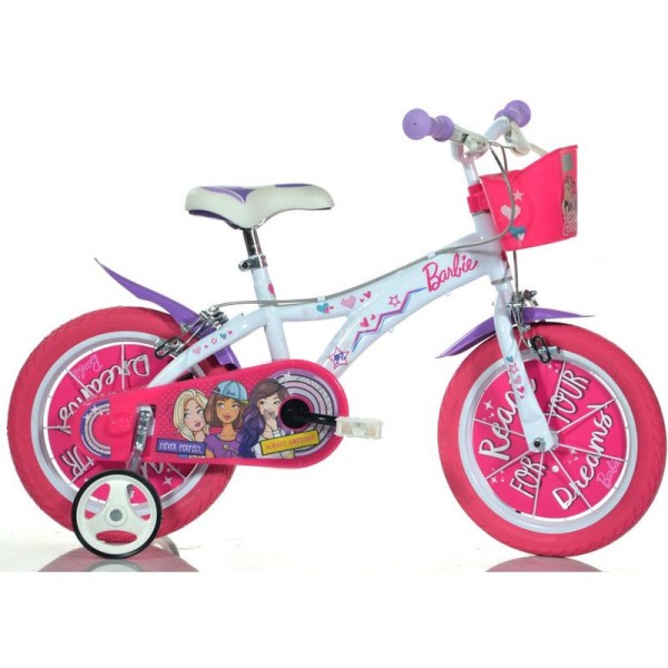 DINO Bikes - Dětské kolo 16” Barbie s košíkem