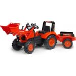 FALK - Šlapací traktor Kubota M135GX s nakladačem a vlečkou