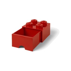 LEGO úložný box s šuplíkem 250x250x180mm - červený