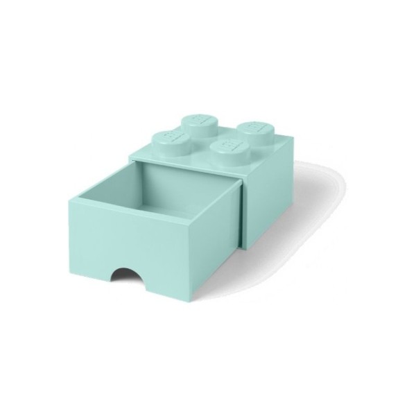 LEGO úložný box s šuplíkem 250x250x180mm - aqua