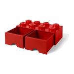 LEGO úložný box s šuplíky 250x500x180mm - červený