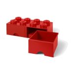 LEGO úložný box s šuplíky 250x500x180mm - červený