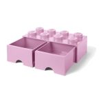 LEGO úložný box s šuplíky 250x500x180mm - světle růžový