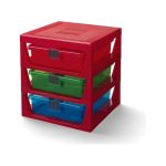 LEGO organizér se třemi zásuvkami - červená