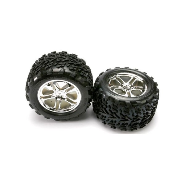 Traxxas kolo 3.8”, disk Split Spoke H14 stříbrný, pneu Talon (pár)