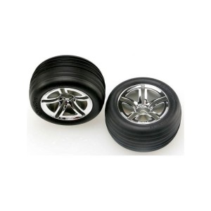 Traxxas kolo 2.8”, disk Twin-Spoke stříbrný, pneu Ribbed (2) (přední)