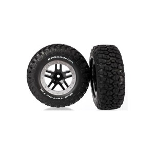 Traxxas kolo 2.2/3.0”, disk SCT Split-Spoke černý-saténový, pneu KM2 (2) (2WD přední)