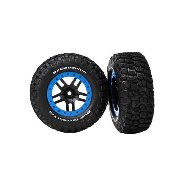 Traxxas kolo 2.2/3.0”, disk SCT Split-Spoke černý-modrý, pneu KM2 (2) (2WD přední)