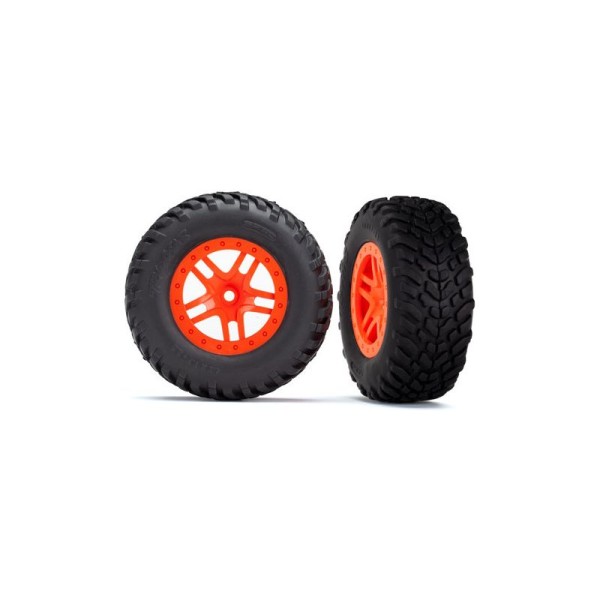 Traxxas kolo 2.2/3.0”, disk SCT Split-Spoke oranžový, pneu SCT (2)