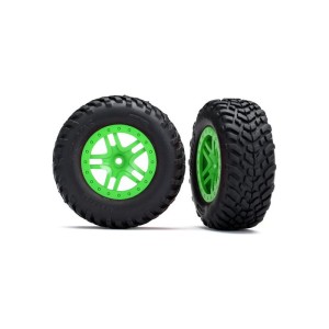 Traxxas kolo 2.2/3.0”, disk SCT Split-Spoke zelený, pneu SCT (2)