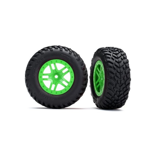 Traxxas kolo 2.2/3.0”, disk SCT Split-Spoke zelený, pneu SCT (2)