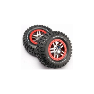 Traxxas kolo 2.2/3.0”, disk SCT Split-Spoke stříbrný-červený, pneu KM2 (2)