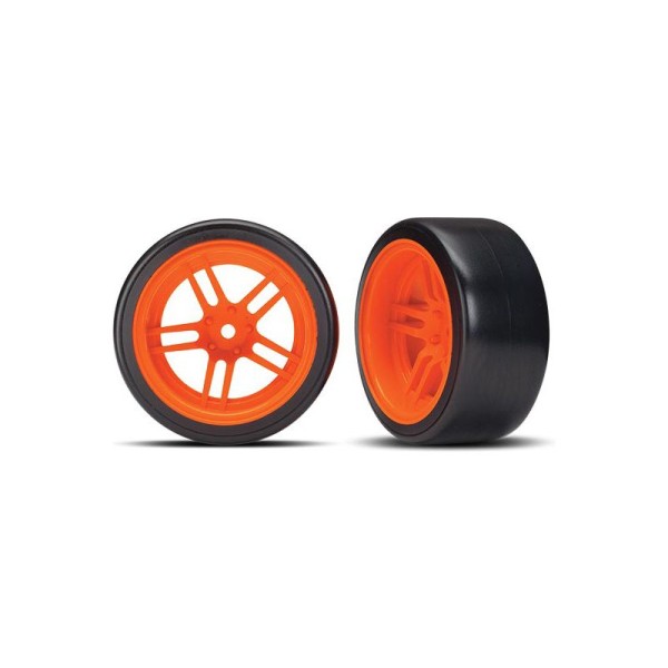 Traxxas kolo 1.9”, disk split-spoke oranžový, pneu Drift (2) (zadní)