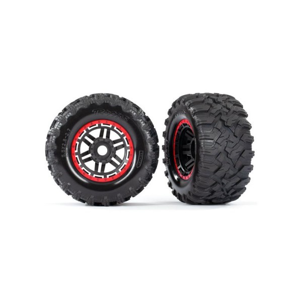 Traxxas kolo 2.8”, pneu Maxx All-Terrain, disk černo-červený (2)