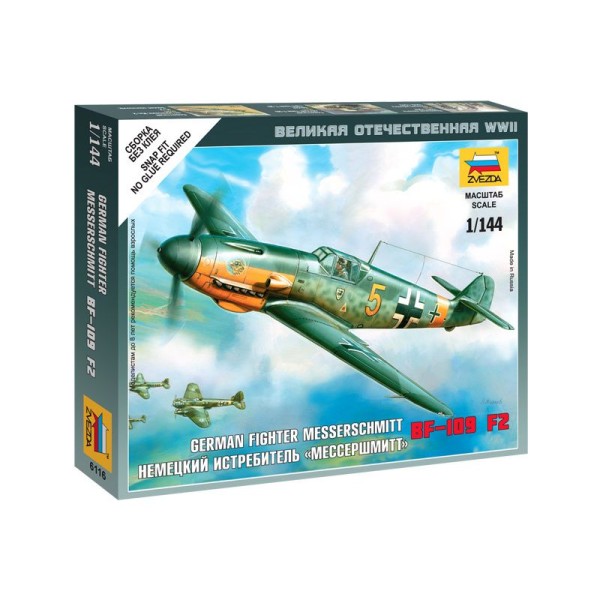 Zvezda Snap Kit - Messerschmitt Bf-109F-2 (1:144)