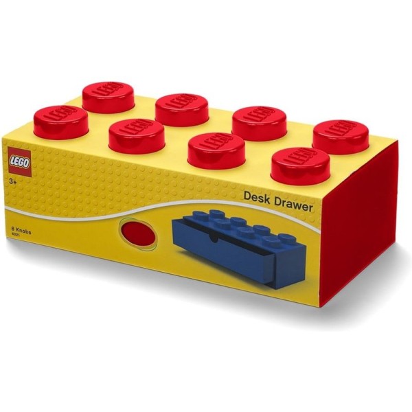 LEGO stolní box 8 se zásuvkou červený