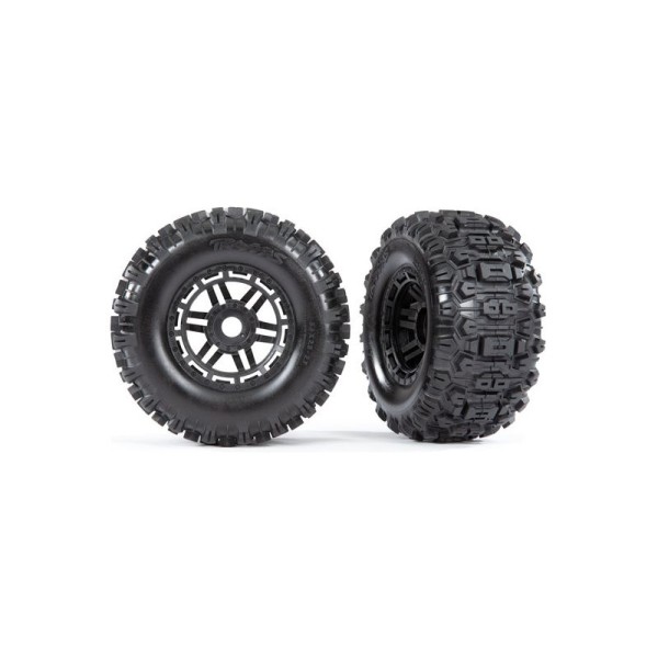 Traxxas kolo 2.8/3.6”, disk černý, pneu Sledgehammer (2)