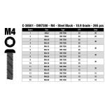 Imbus šrouby s půlkulatou hlavou - sada/box - M4 - ocelové černé, 265 ks.