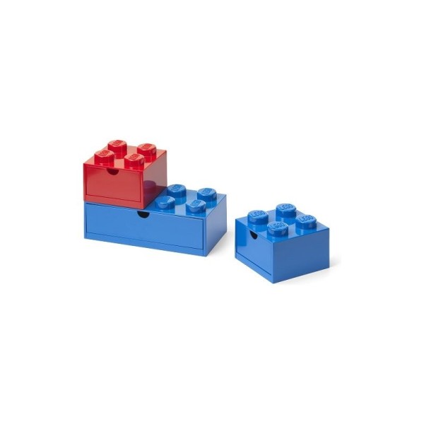 LEGO stolní box se zásuvkou Multi-Pack 3ks, modrá/červená