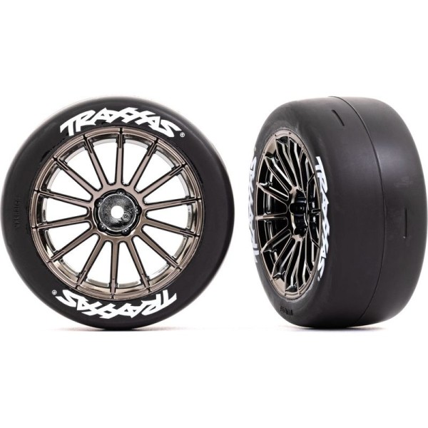 Traxxas kolo 2.0”, disk multi-spoke černý chrom, pneu slick (přední) (2)