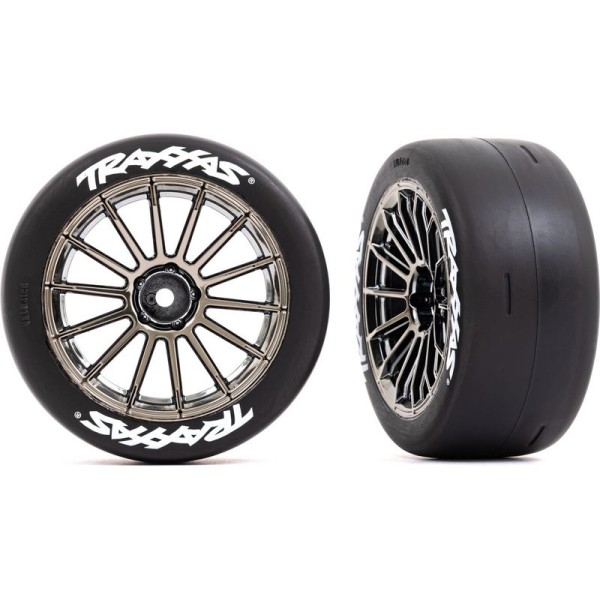 Traxxas kolo 2.0”, disk multi-spoke černý chrom, pneu slick (zadní) (2)