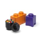 LEGO úložné boxy Multi-Pack 3ks - fialová, černá, oranžová