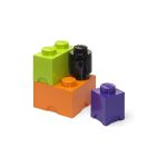 LEGO úložné boxy Multi-Pack 4ks - fialová, černá, oranžová, zelená