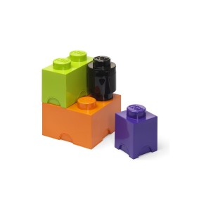 LEGO úložné boxy Multi-Pack 4ks - fialová, černá, oranžová, zelená