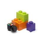 LEGO úložné boxy Multi-Pack 4ks - fialová, černá, oranžová, zelená