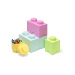 LEGO úložné boxy Multi-Pack 4ks - fialová, černá, oranžová, zelená