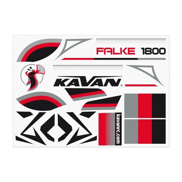 KAVAN Falke 1800mm sada nálepek - červená