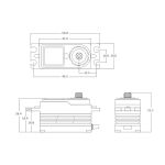 BH615S SXR HiVOLT BRUSHLESS Digital servo - LOW PROFILE (15 kg-0,045s/60°)