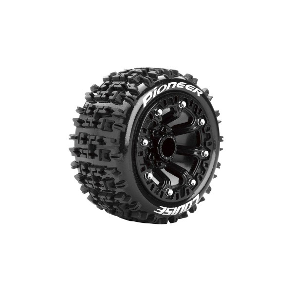 ST-PIONEER SOFT 1/16 12mm hex Black Rims, 2 ks