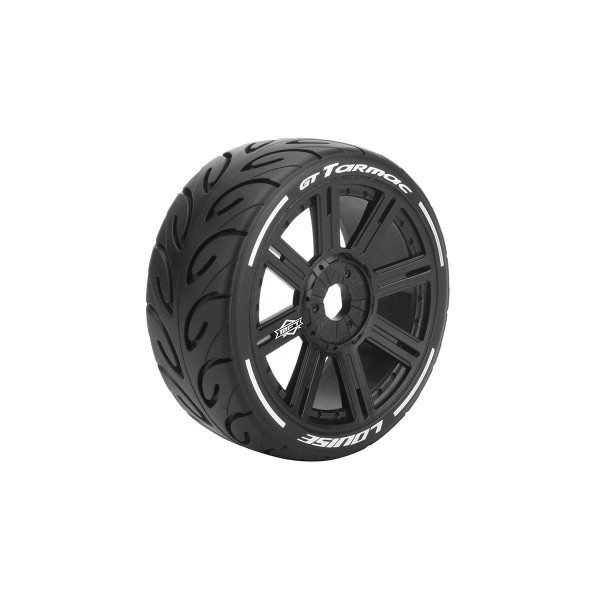 GT-TARMAC SOFT 1/8 17mm hex Spoke Black Rims, 2 ks