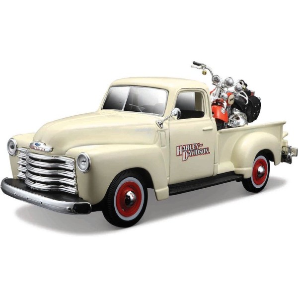 Maisto Harley-Davidson Custom - Chevrolet 3100 Pickup 1950, FLSTS Heritage Springer 2001 1:24