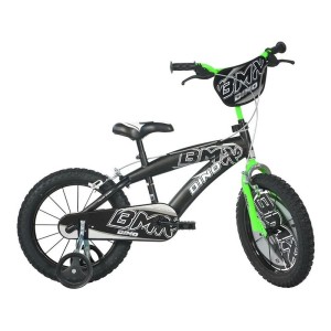 DINO Bikes - Dětské kolo 16” BMX černé/zelené