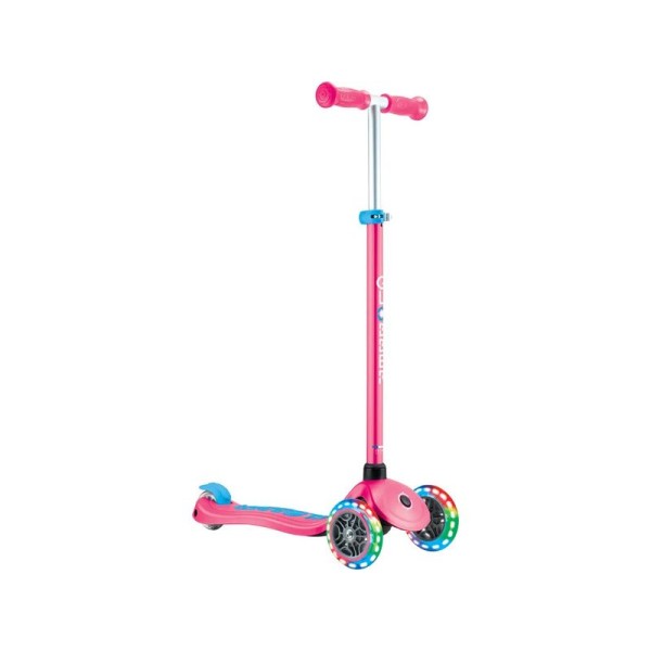 Globber - Koloběžka Primo Plus Lights V2 Fuchsia/Sky Blue