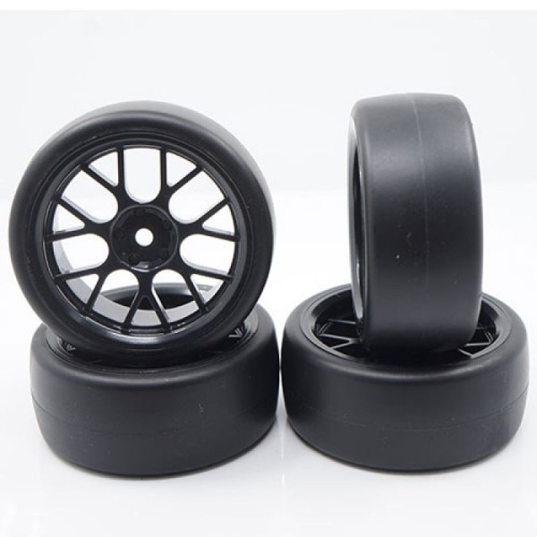 Spec D CS Wheel Offset +3 Black w/Tire 4ks pro 1/10 Drift