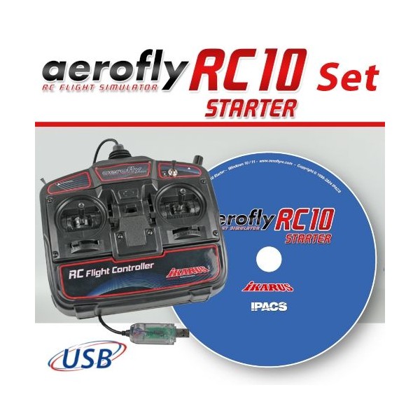 Aerofly RC10 STARTER na DVD s USB ovladačem pro Win 10/11