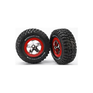 Traxxas kolo 2.2/3.0”, disk SCT stříbrný-červený, pneu KM2 (2) (2WD přední)