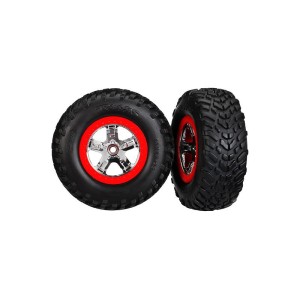 Traxxas kolo 2.2/3.0”, disk SCT stříbrný-červený, pneu SCT (2) (2WD přední)