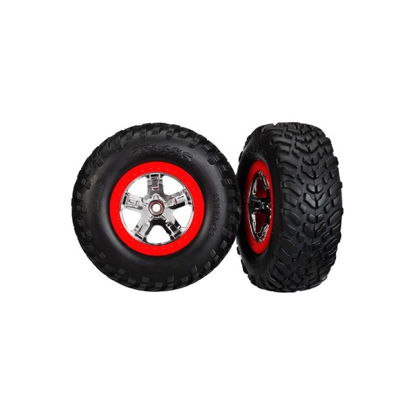 Traxxas kolo 2.2/3.0”, disk SCT stříbrný-červený, pneu SCT (2) (2WD přední)