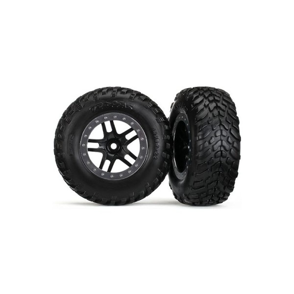 Traxxas kolo 2.2/3.0”, disk SCT Split-Spoke černý-saténový, pneu SCT (2)