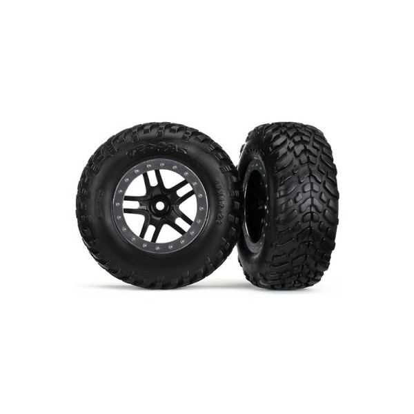 Traxxas kolo 2.2/3.0”, disk SCT Split-Spoke černý-saténový, pneu SCT S1 (2)